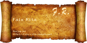 Faix Rita névjegykártya