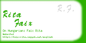 rita faix business card